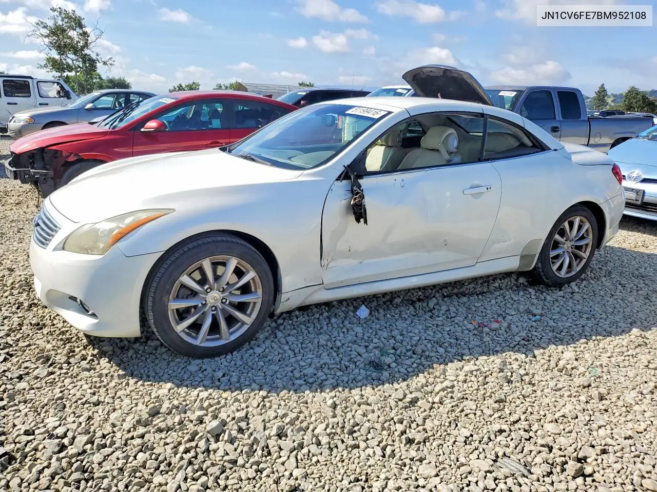 2011 Infiniti G37 Convertible Base VIN: JN1CV6FE7BM952108 Lot: 51199416