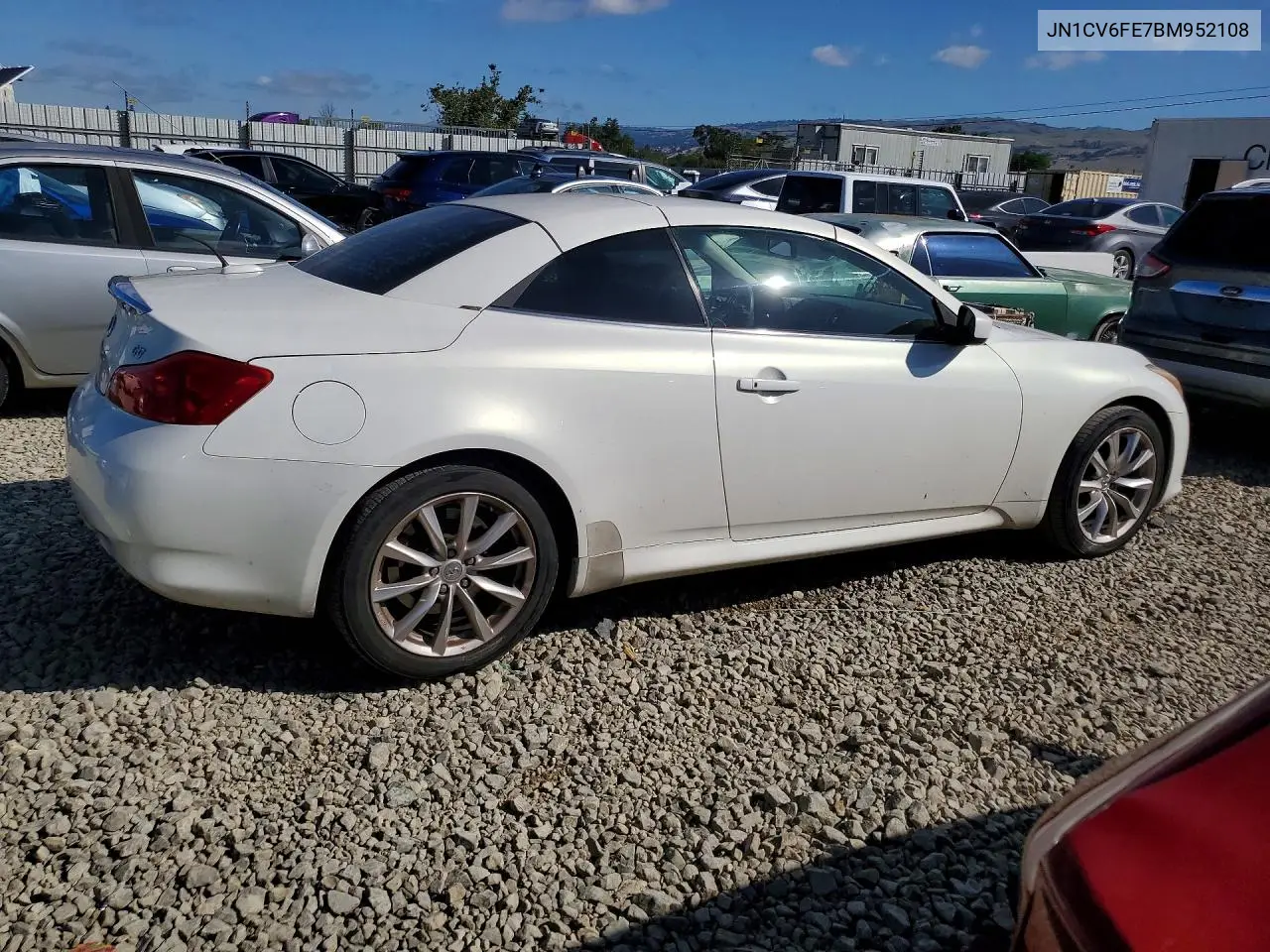 2011 Infiniti G37 Convertible Base VIN: JN1CV6FE7BM952108 Lot: 51199416
