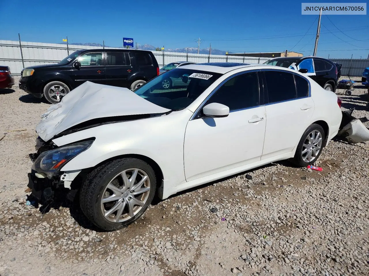2012 Infiniti G37 Sedan X VIN: JN1CV6AR1CM670056 Lot: 56186066