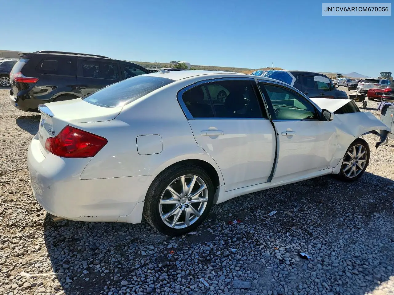 2012 Infiniti G37 Sedan X VIN: JN1CV6AR1CM670056 Lot: 56186066