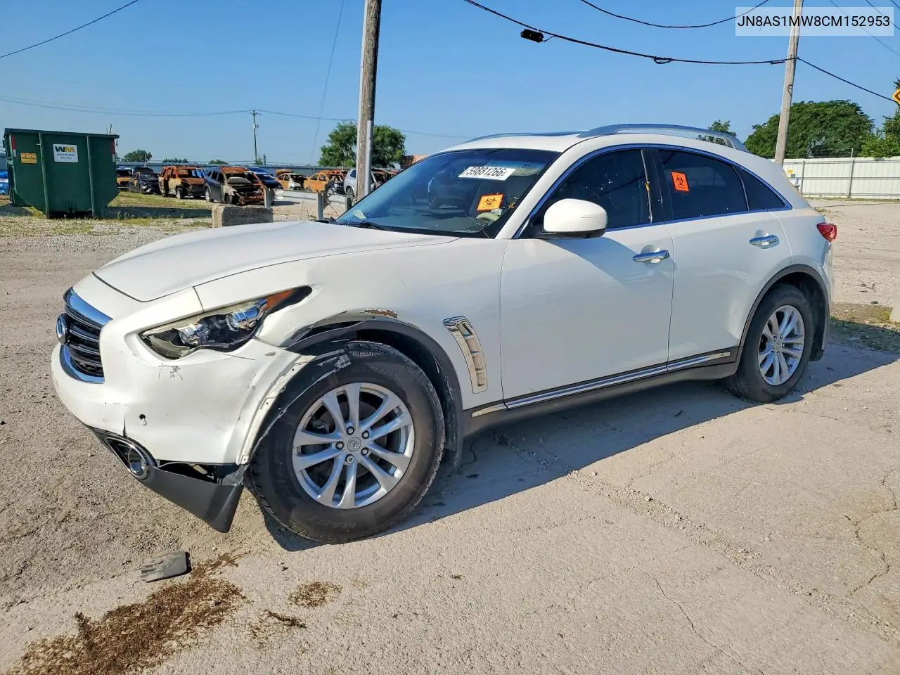 2012 Infiniti Fx35 VIN: JN8AS1MW8CM152953 Lot: 59881266