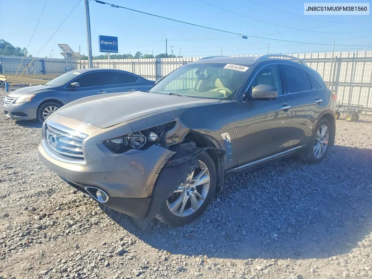 2015 Infiniti Qx70 Base VIN: JN8CS1MU0FM381560 Lot: 53634386