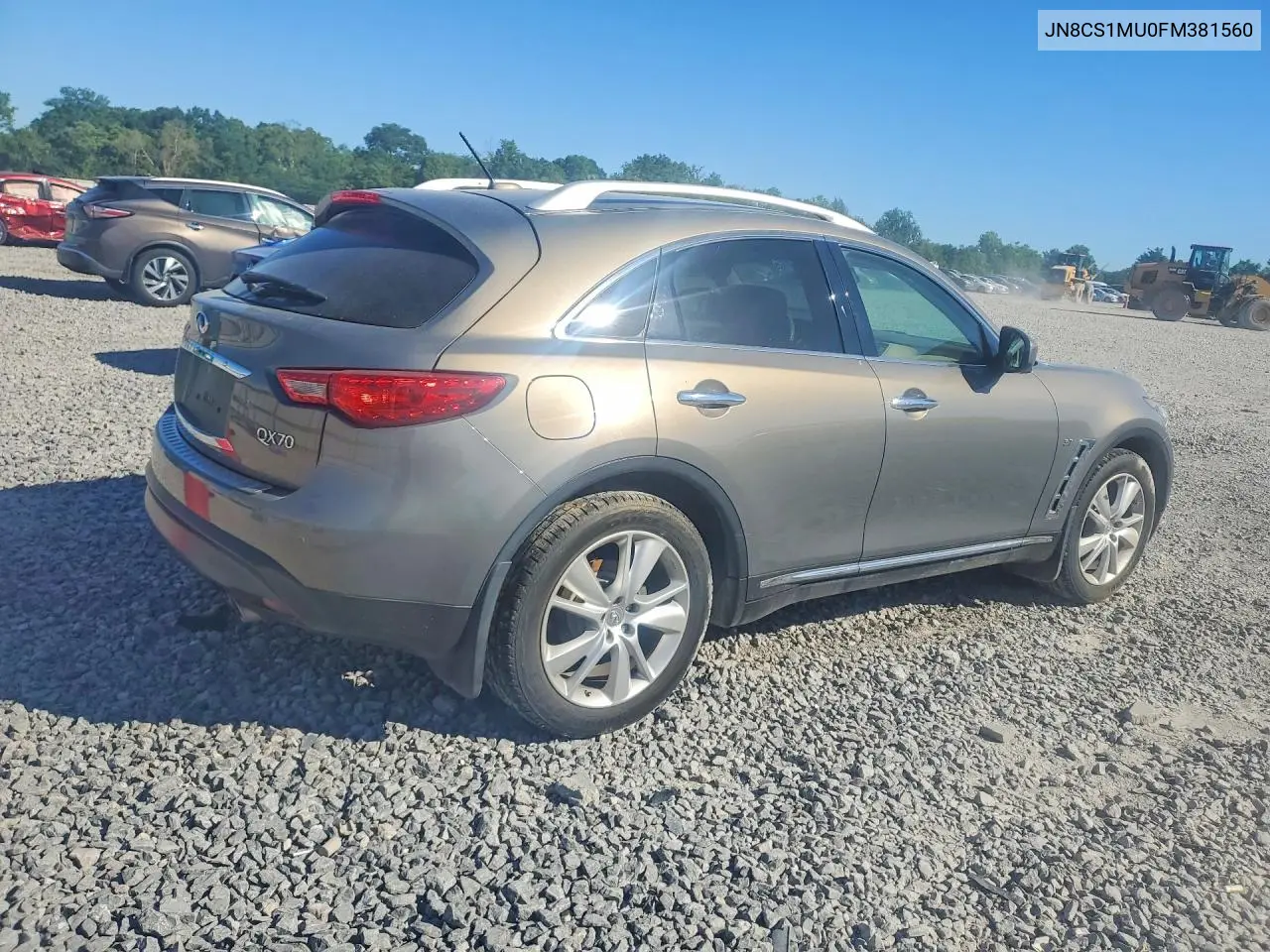 2015 Infiniti Qx70 Base VIN: JN8CS1MU0FM381560 Lot: 53634386