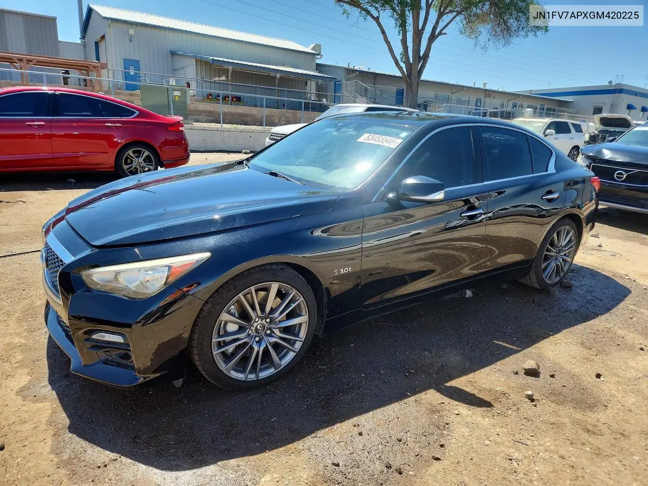 2016 Infiniti Q50 Red Sport 400 VIN: JN1FV7APXGM420225 Lot: 53455546