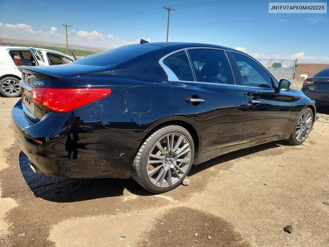 2016 Infiniti Q50 Red Sport 400 VIN: JN1FV7APXGM420225 Lot: 53455546