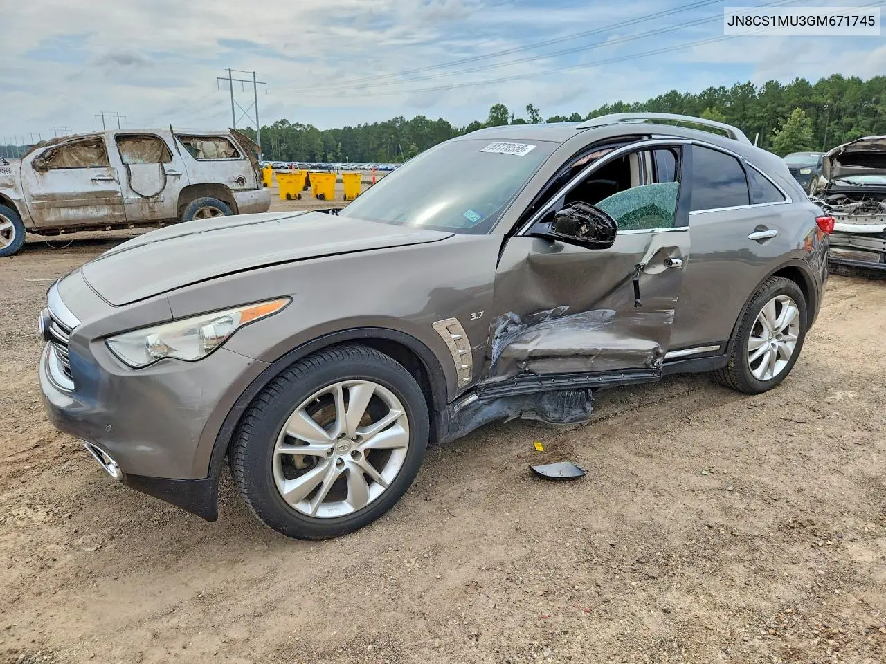 2016 Infiniti Qx70 Base VIN: JN8CS1MU3GM671745 Lot: 57770556