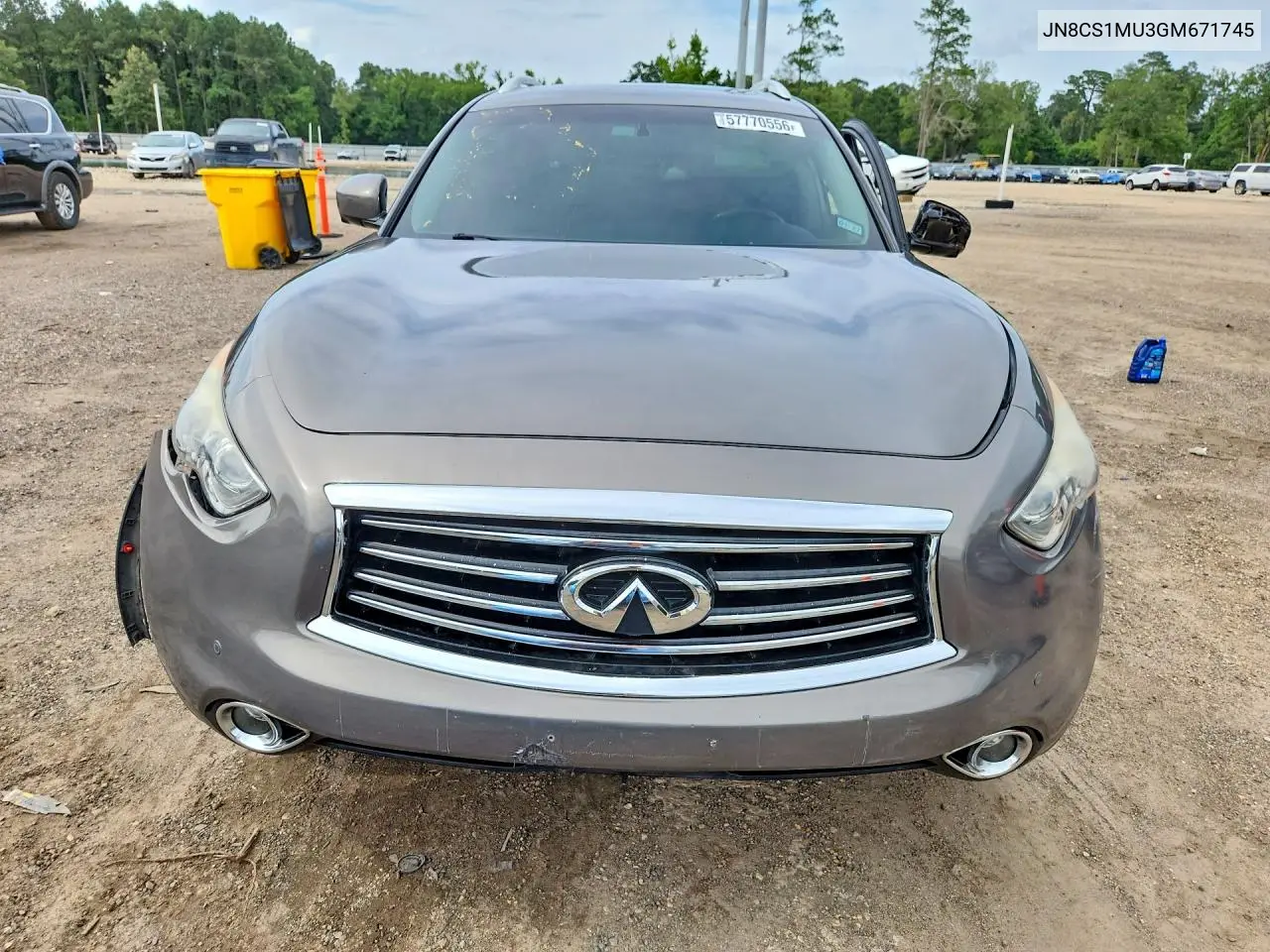 2016 Infiniti Qx70 Base VIN: JN8CS1MU3GM671745 Lot: 57770556