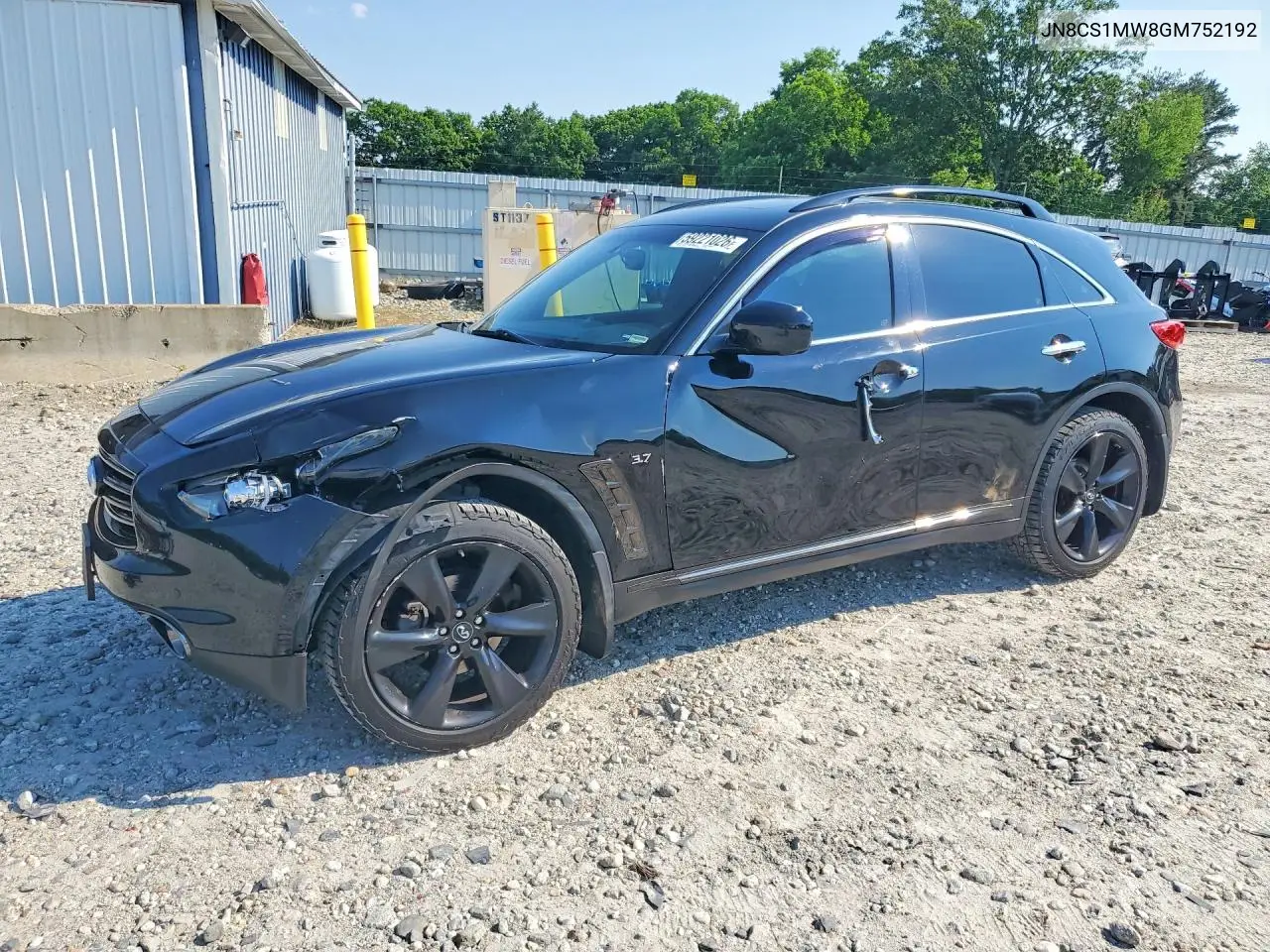 2016 Infiniti Qx70 Base VIN: JN8CS1MW8GM752192 Lot: 59221026