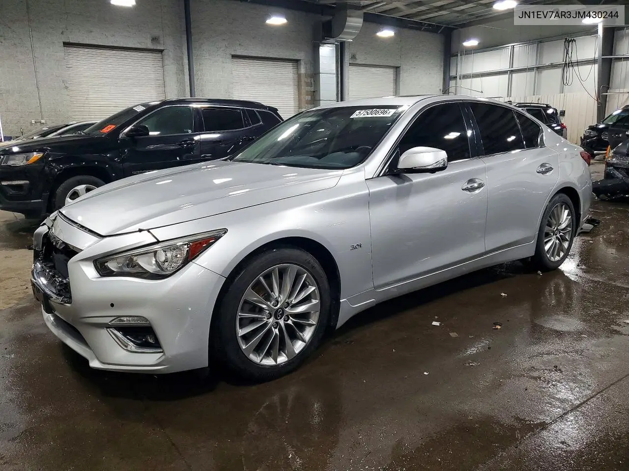 2018 Infiniti Q50 3.0T Luxe VIN: JN1EV7AR3JM430244 Lot: 57500696