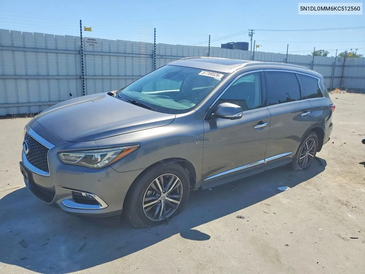 2019 Infiniti Qx60 Luxe VIN: 5N1DL0MM6KC512560 Lot: 57769526