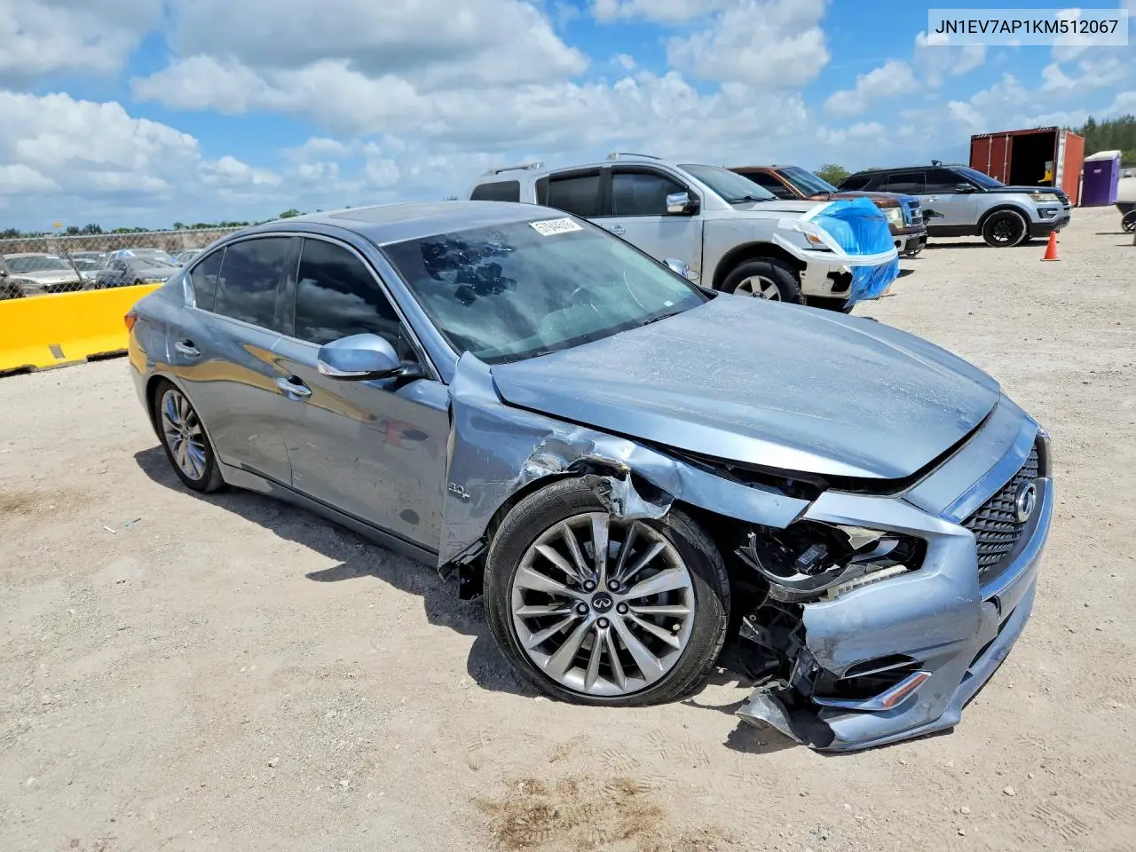 2019 Infiniti Q50 3.0T Luxe VIN: JN1EV7AP1KM512067 Lot: 57944516