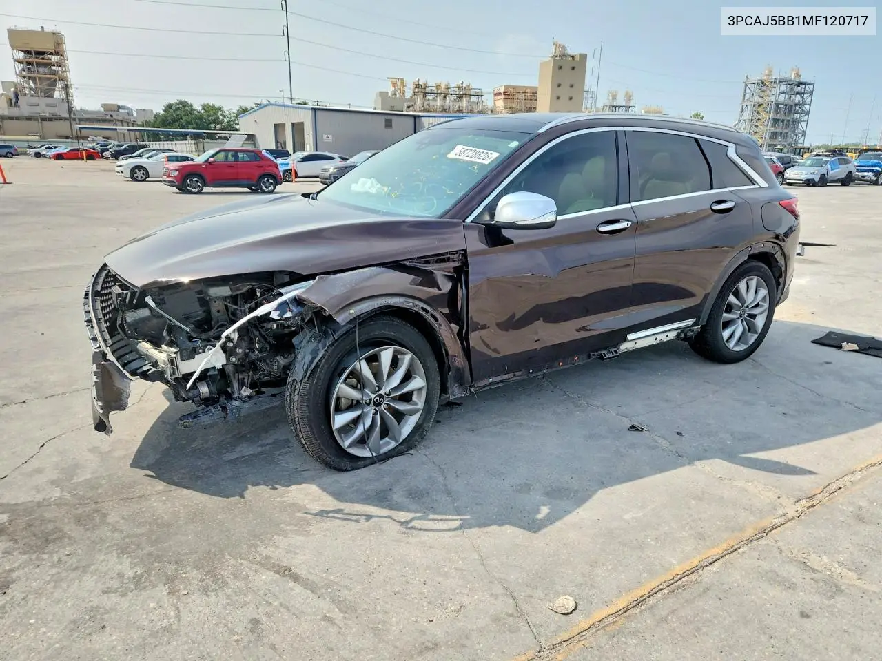 2021 Infiniti Qx50 Luxe VIN: 3PCAJ5BB1MF120717 Lot: 58728826