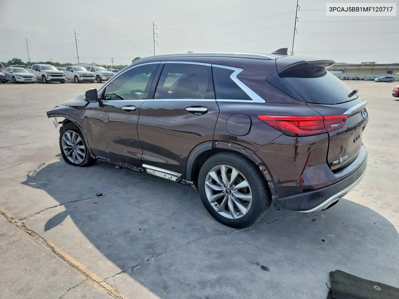 2021 Infiniti Qx50 Luxe VIN: 3PCAJ5BB1MF120717 Lot: 58728826