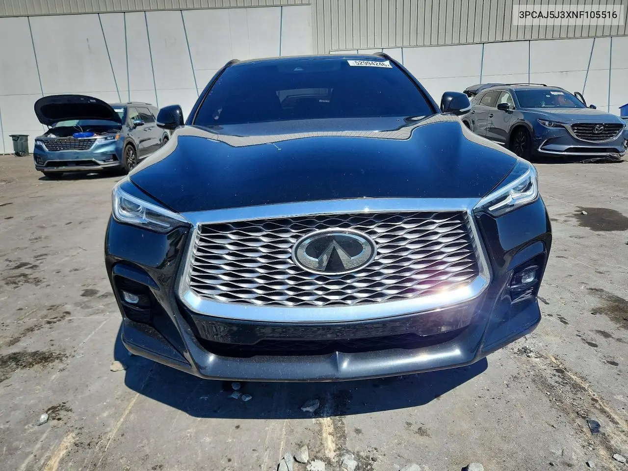 2022 Infiniti Qx55 Luxe VIN: 3PCAJ5J3XNF105516 Lot: 52994246