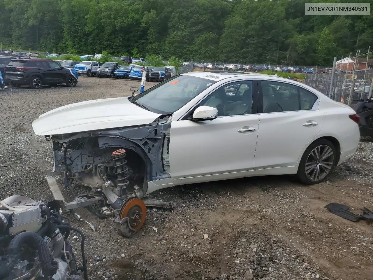 2022 Infiniti Q50 Sensory VIN: JN1EV7CR1NM340531 Lot: 55780606