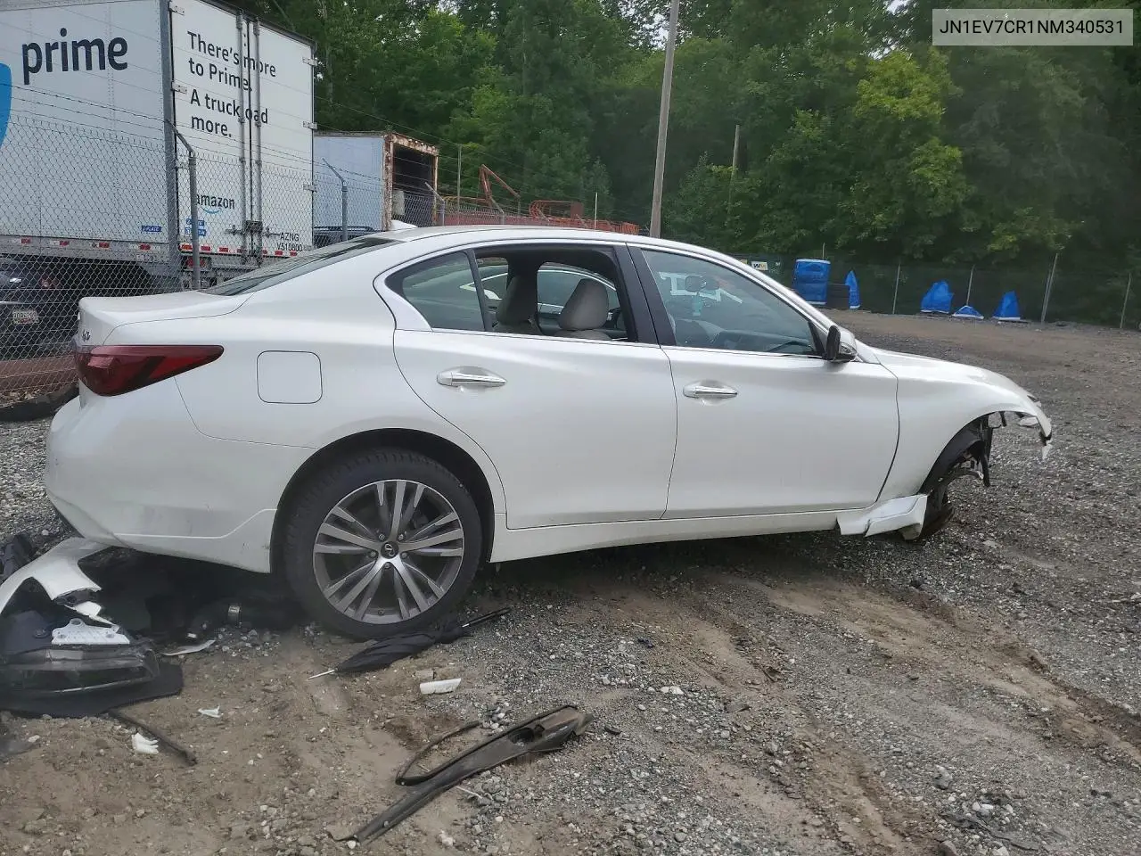 2022 Infiniti Q50 Sensory VIN: JN1EV7CR1NM340531 Lot: 55780606