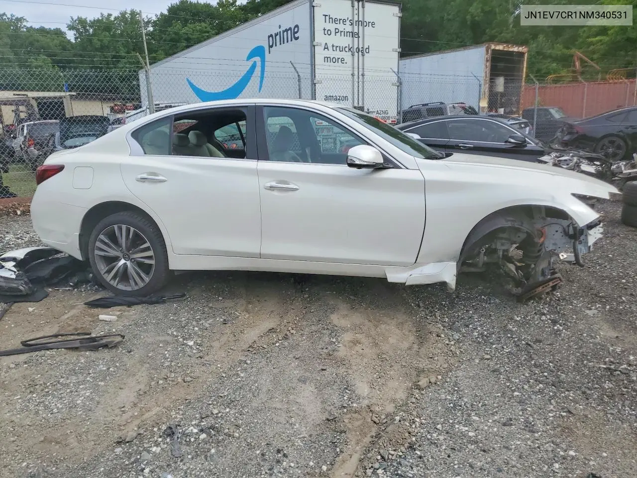 2022 Infiniti Q50 Sensory VIN: JN1EV7CR1NM340531 Lot: 55780606