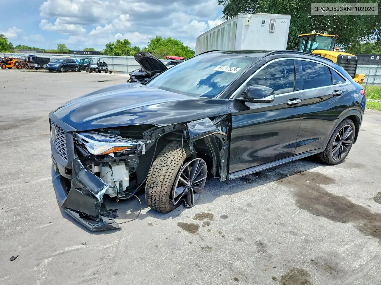 2022 Infiniti Qx55 Luxe VIN: 3PCAJ5J3XNF102020 Lot: 57117536
