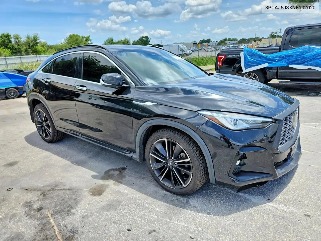 2022 Infiniti Qx55 Luxe VIN: 3PCAJ5J3XNF102020 Lot: 57117536