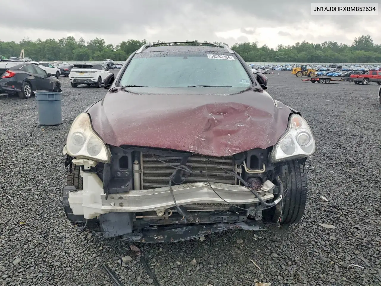 2011 Infiniti Ex35 Base VIN: JN1AJ0HRXBM852634 Lot: 59280386