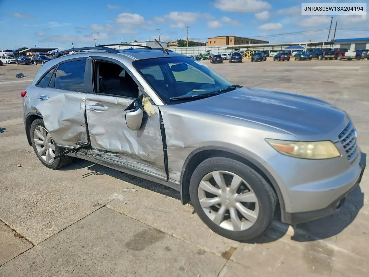 2003 Infiniti Fx35 Base VIN: JNRAS08W13X204194 Lot: 54768226