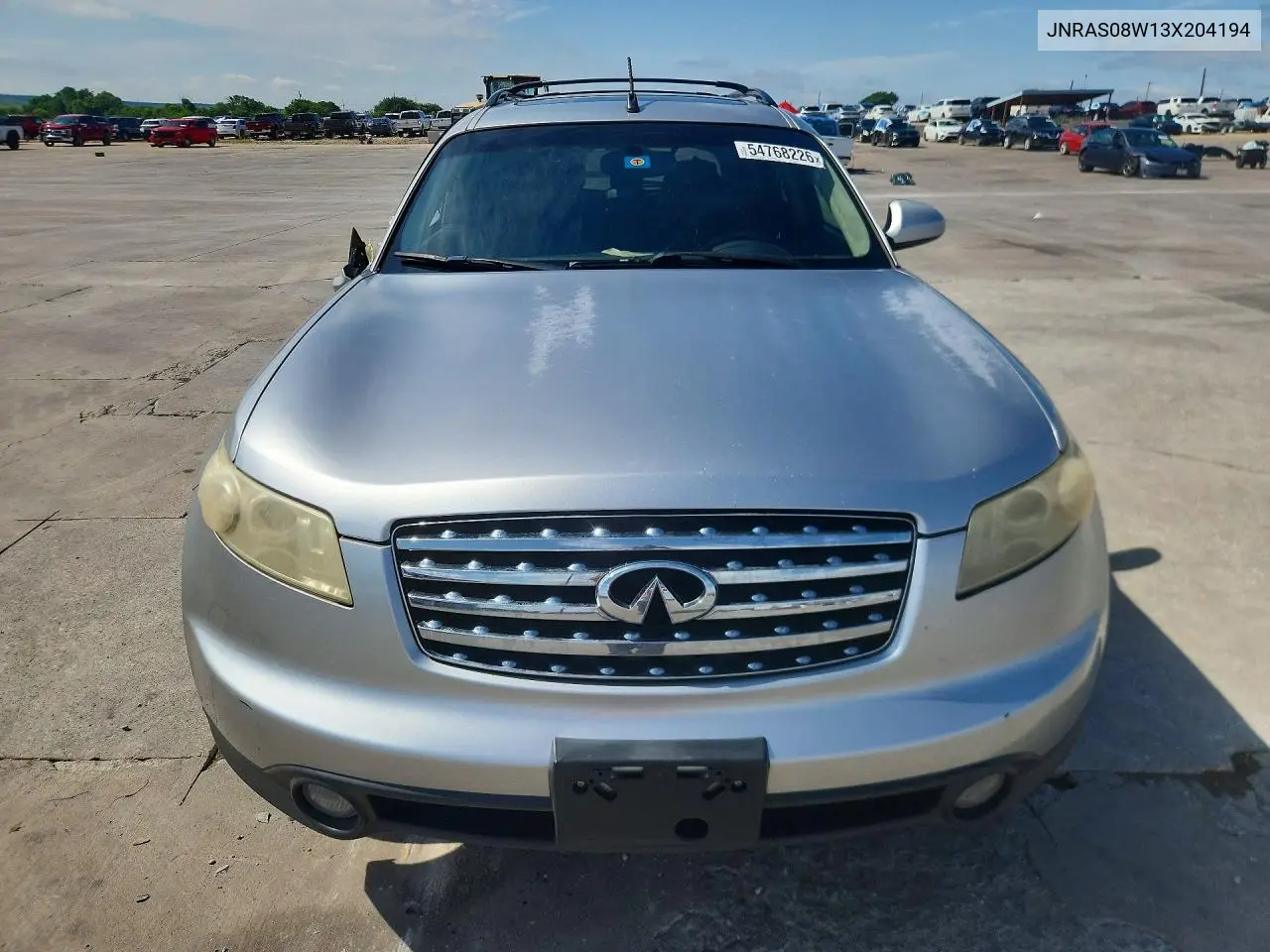 2003 Infiniti Fx35 Base VIN: JNRAS08W13X204194 Lot: 54768226