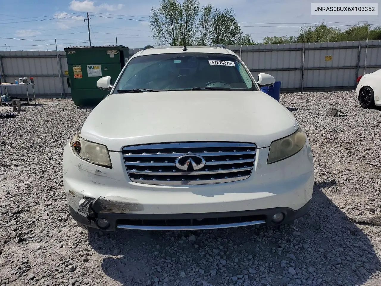2006 Infiniti Fx35 Base VIN: JNRAS08UX6X103352 Lot: 56695626