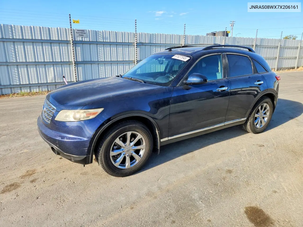2007 Infiniti Fx35 Base VIN: JNRAS08WX7X206161 Lot: 61627546