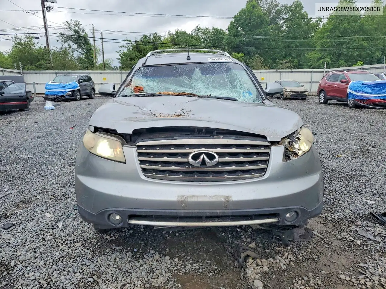 2008 Infiniti Fx35 Base VIN: JNRAS08W58X205808 Lot: 60146716