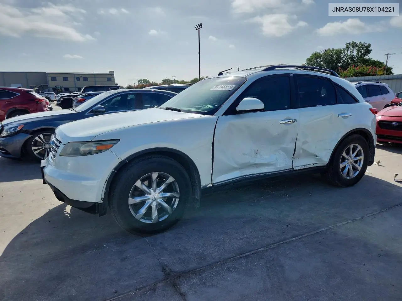 2008 Infiniti Fx35 Base VIN: JNRAS08U78X104221 Lot: 61243366