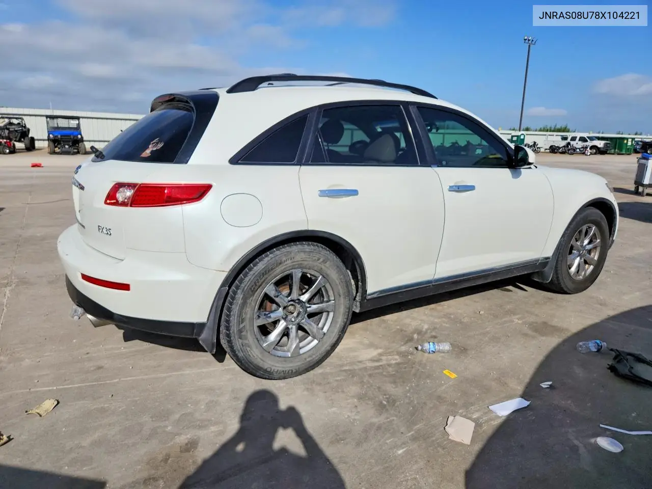 2008 Infiniti Fx35 Base VIN: JNRAS08U78X104221 Lot: 61243366