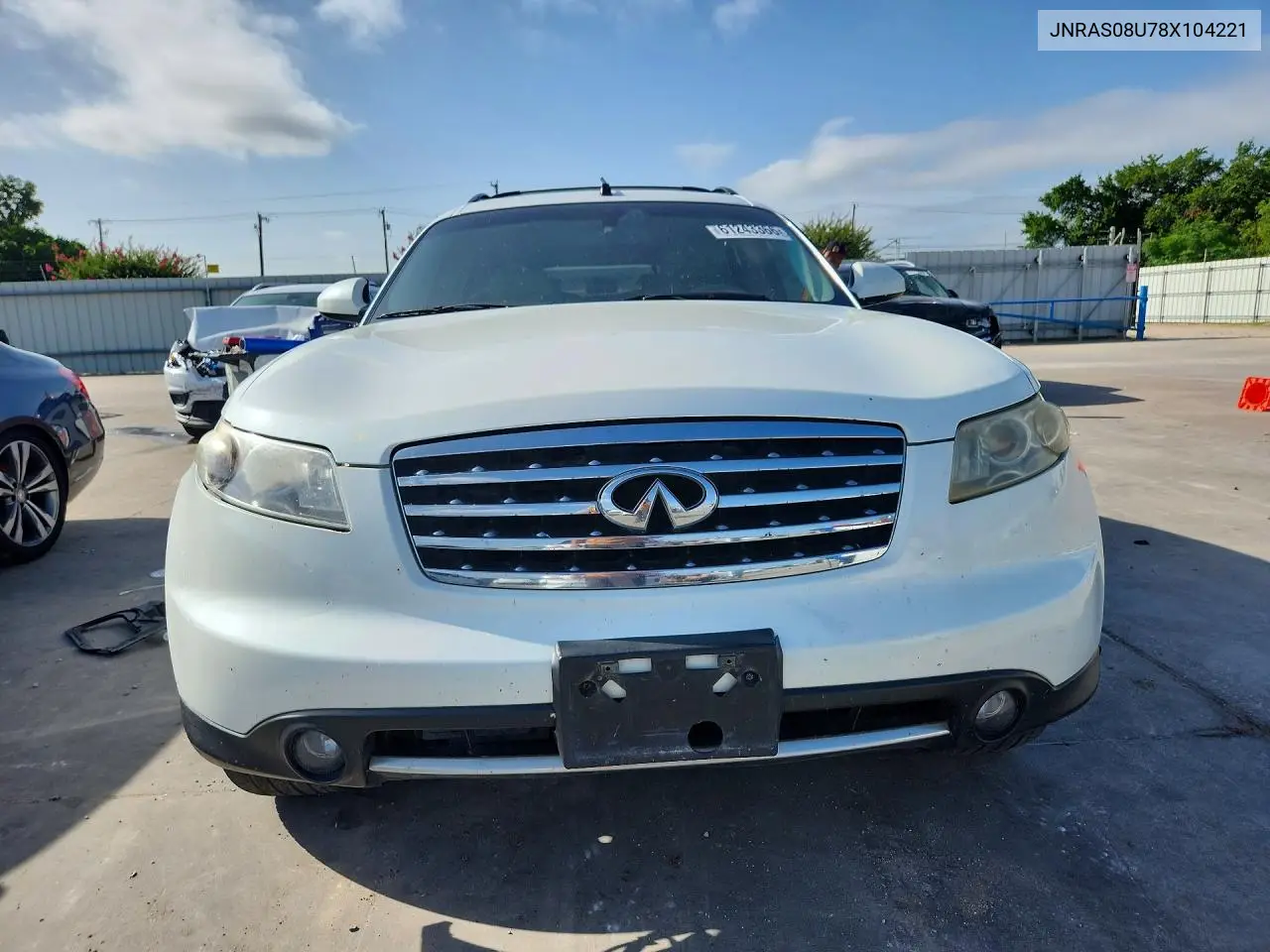 2008 Infiniti Fx35 Base VIN: JNRAS08U78X104221 Lot: 61243366