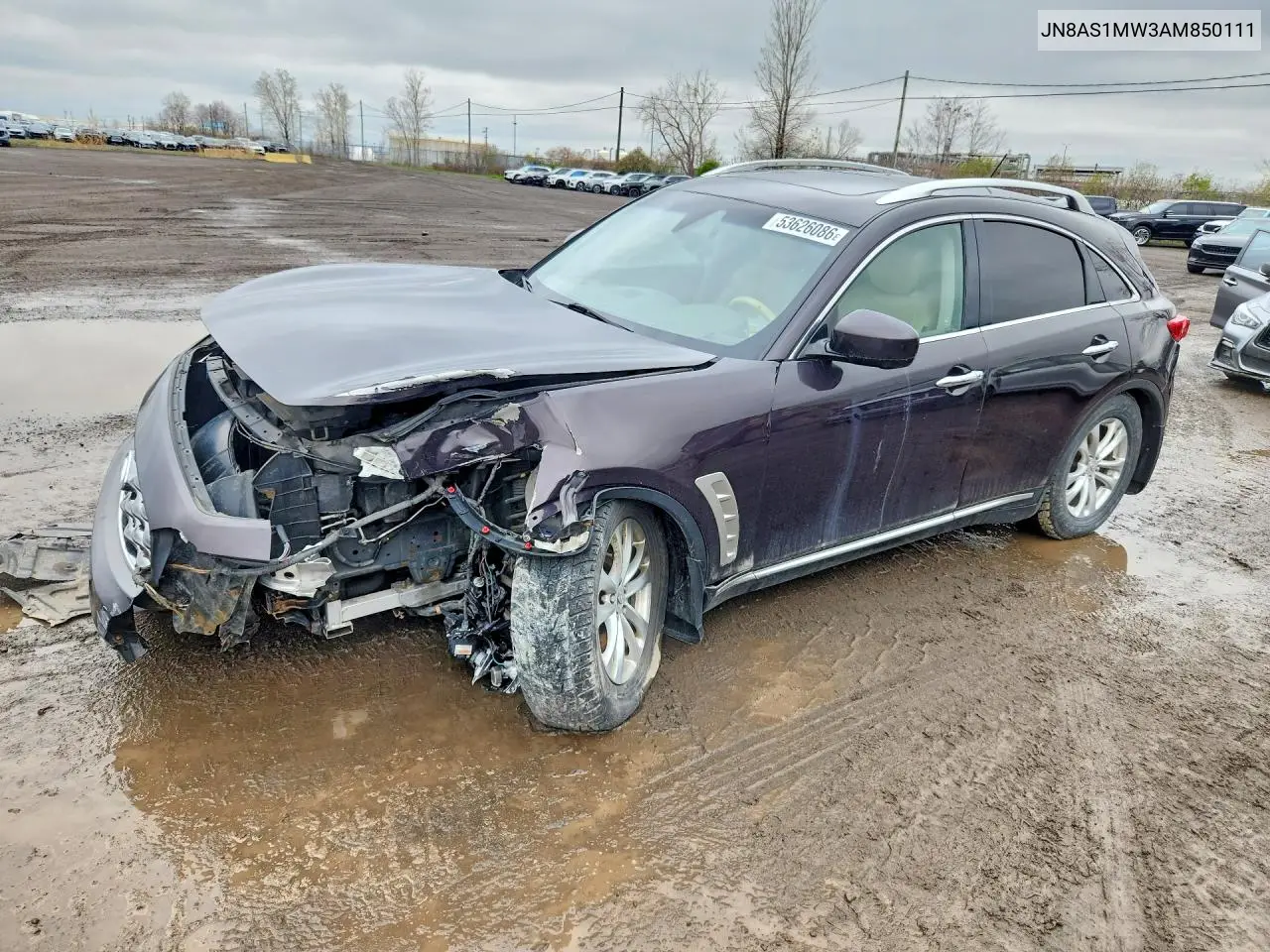 2010 Infiniti Fx35 Base VIN: JN8AS1MW3AM850111 Lot: 53626086