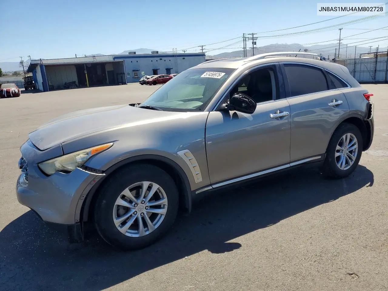 2010 Infiniti Fx35 Base VIN: JN8AS1MU4AM802728 Lot: 57456976