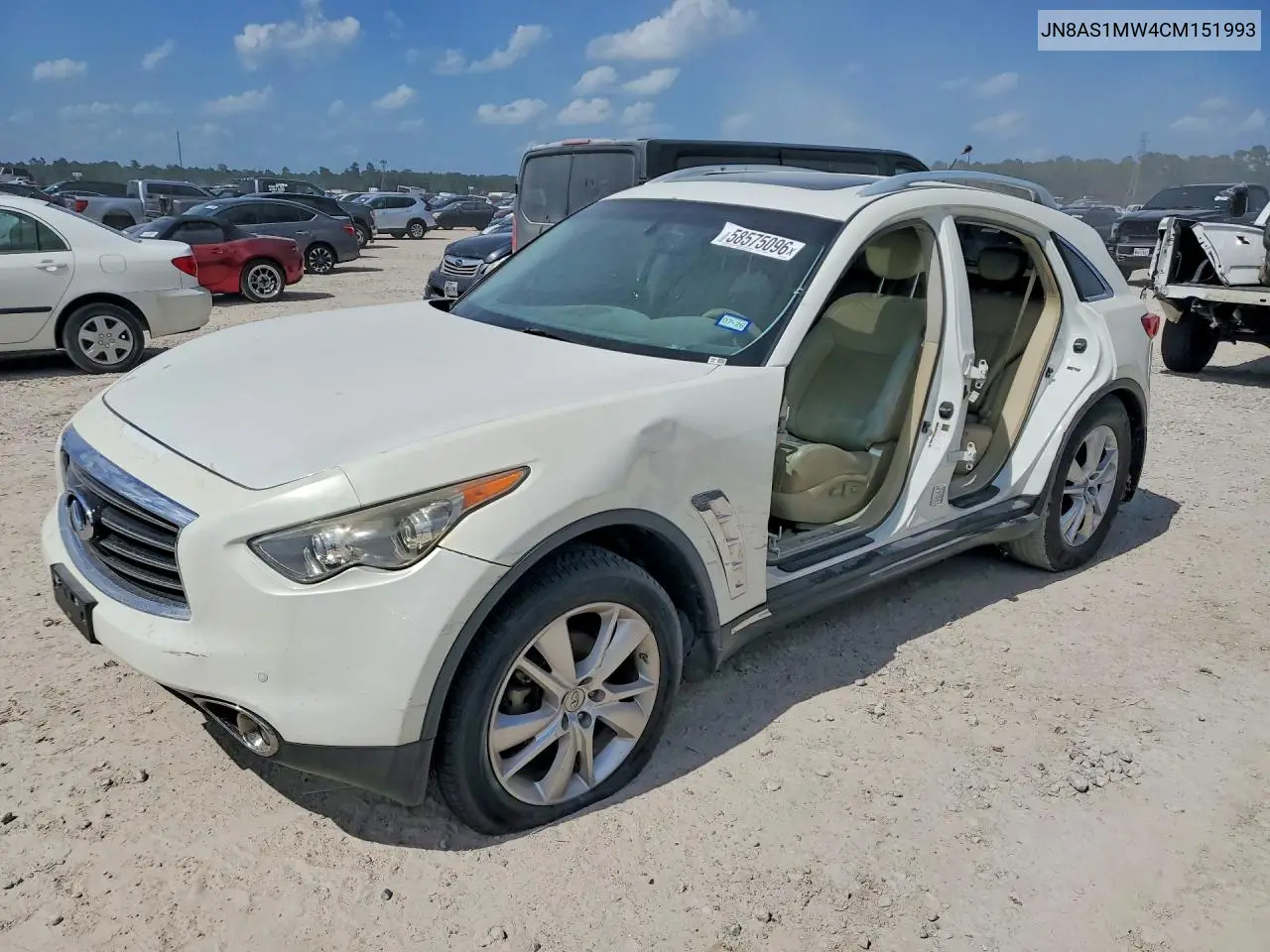 2012 Infiniti Fx35 Base VIN: JN8AS1MW4CM151993 Lot: 58575096