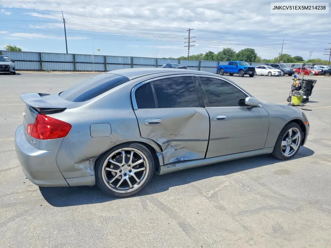 2005 Infiniti G35 Base VIN: JNKCV51EX5M214238 Lot: 59383336