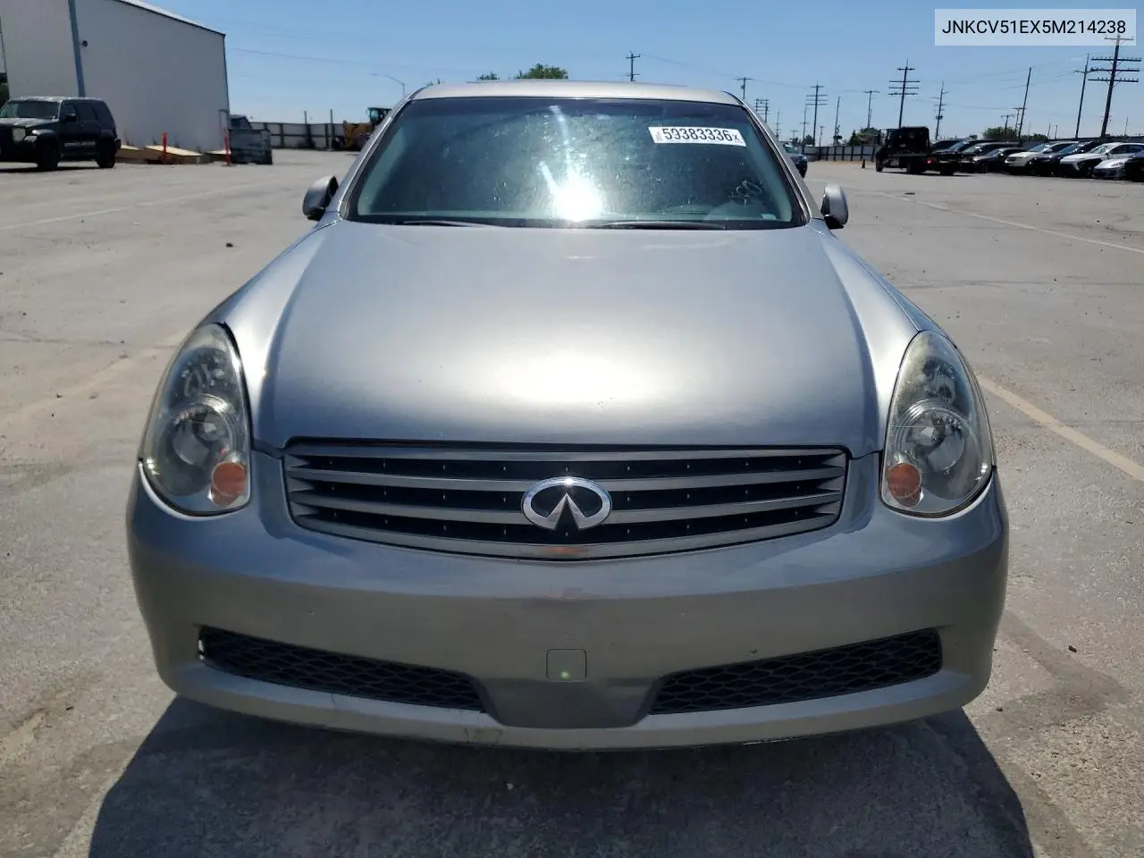 2005 Infiniti G35 Base VIN: JNKCV51EX5M214238 Lot: 59383336
