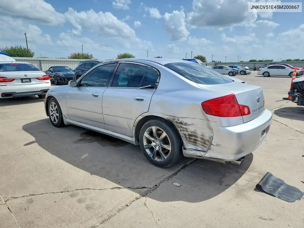 2005 Infiniti G35 VIN: JNKCV51E45M200867 Lot: 61590906