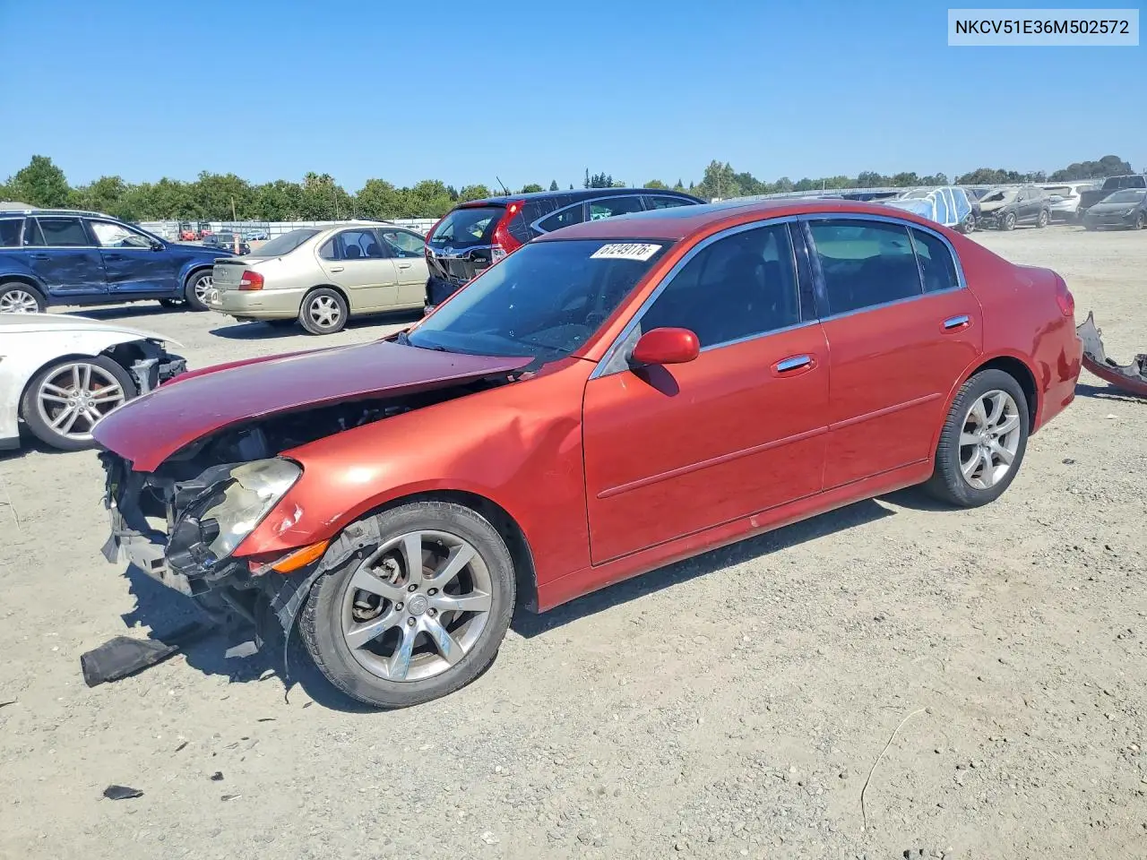 2006 Infiniti G35 Base VIN: NKCV51E36M502572 Lot: 61249176