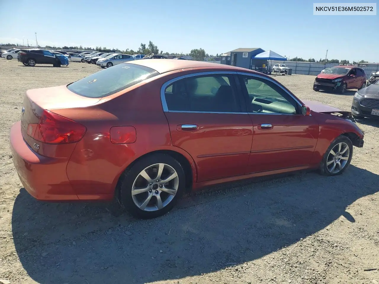 2006 Infiniti G35 Base VIN: NKCV51E36M502572 Lot: 61249176
