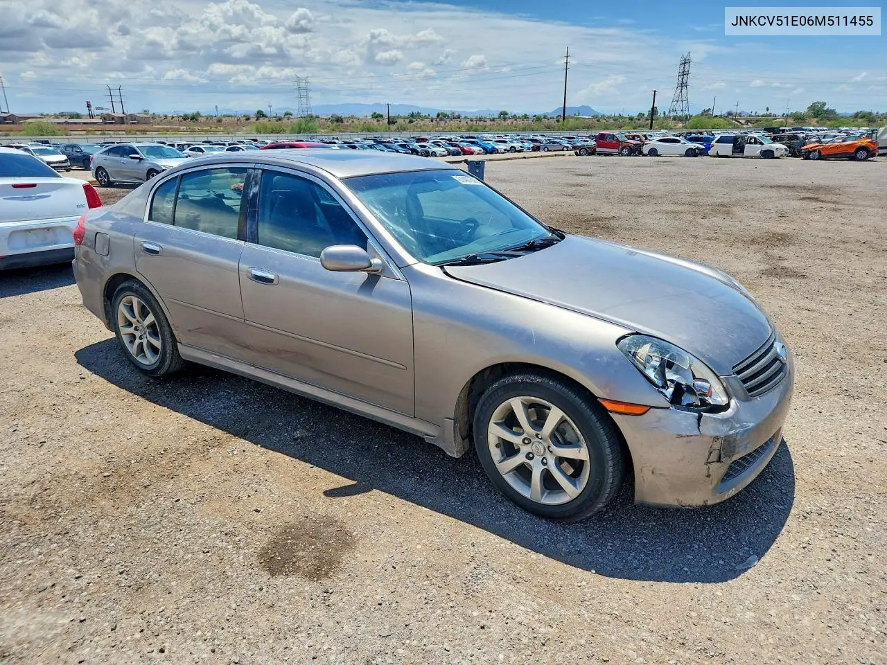 2006 Infiniti G35 Base VIN: JNKCV51E06M511455 Lot: 61407826