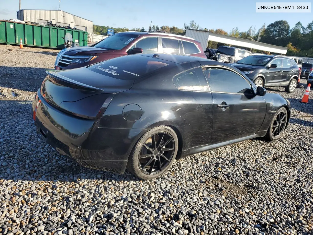 JNKCV64E78M118430 2007 Infiniti G37 Base