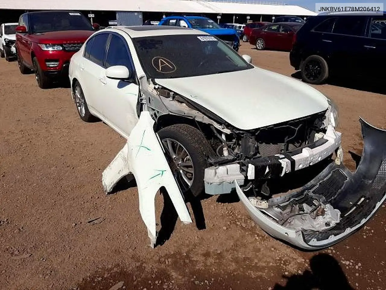 2008 Infiniti G35 Base VIN: JNKBV61E78M206412 Lot: 59630506