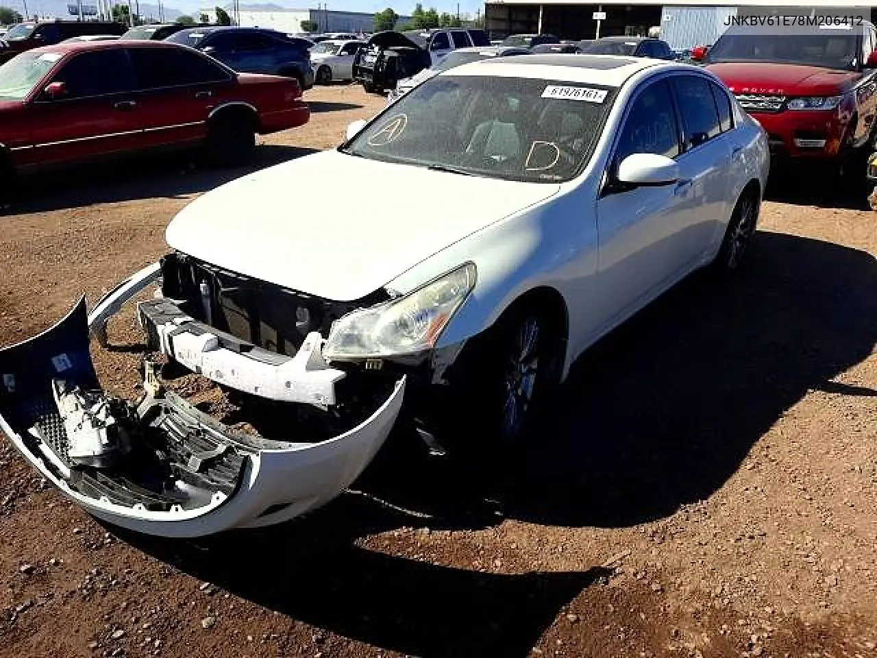 2008 Infiniti G35 Base VIN: JNKBV61E78M206412 Lot: 59630506