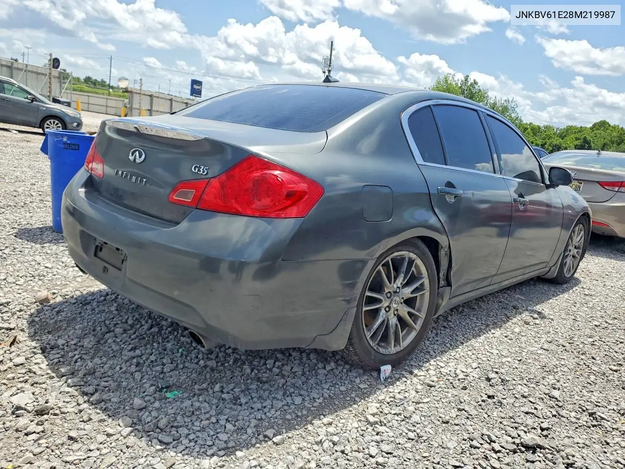 2008 Infiniti G35 Base VIN: JNKBV61E28M219987 Lot: 60782516