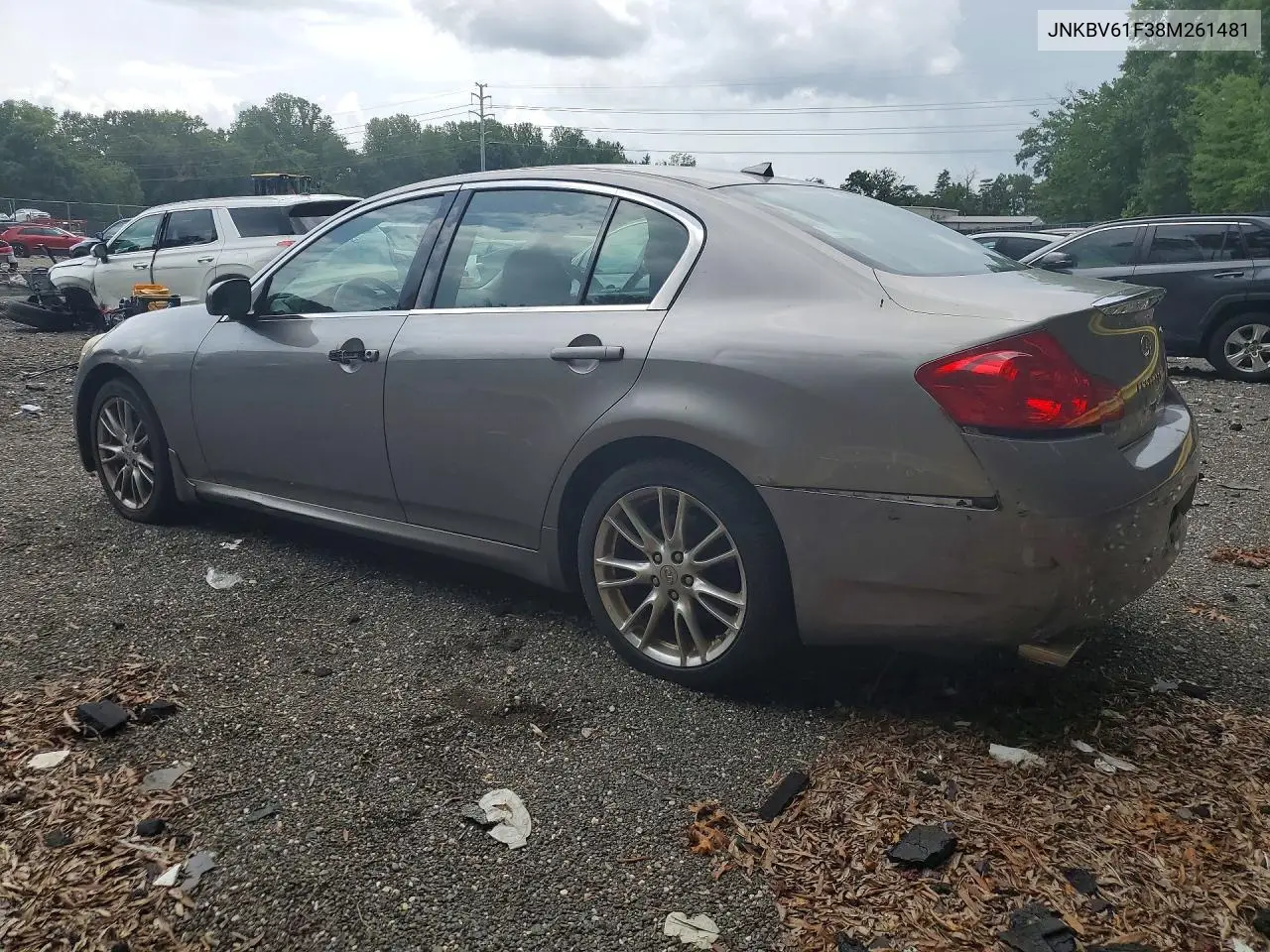 2008 Infiniti G35X VIN: JNKBV61F38M261481 Lot: 62428566