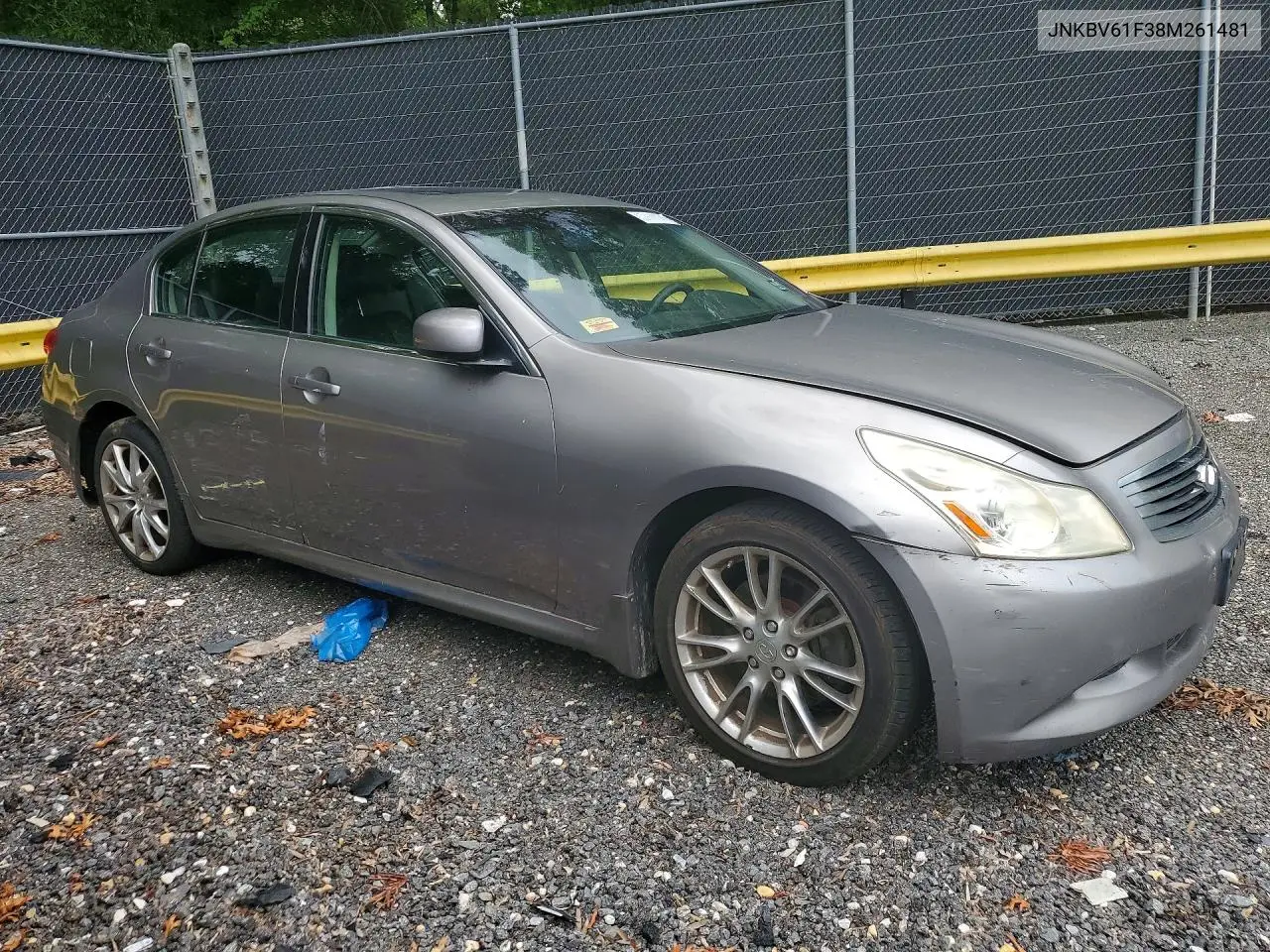 2008 Infiniti G35X VIN: JNKBV61F38M261481 Lot: 62428566