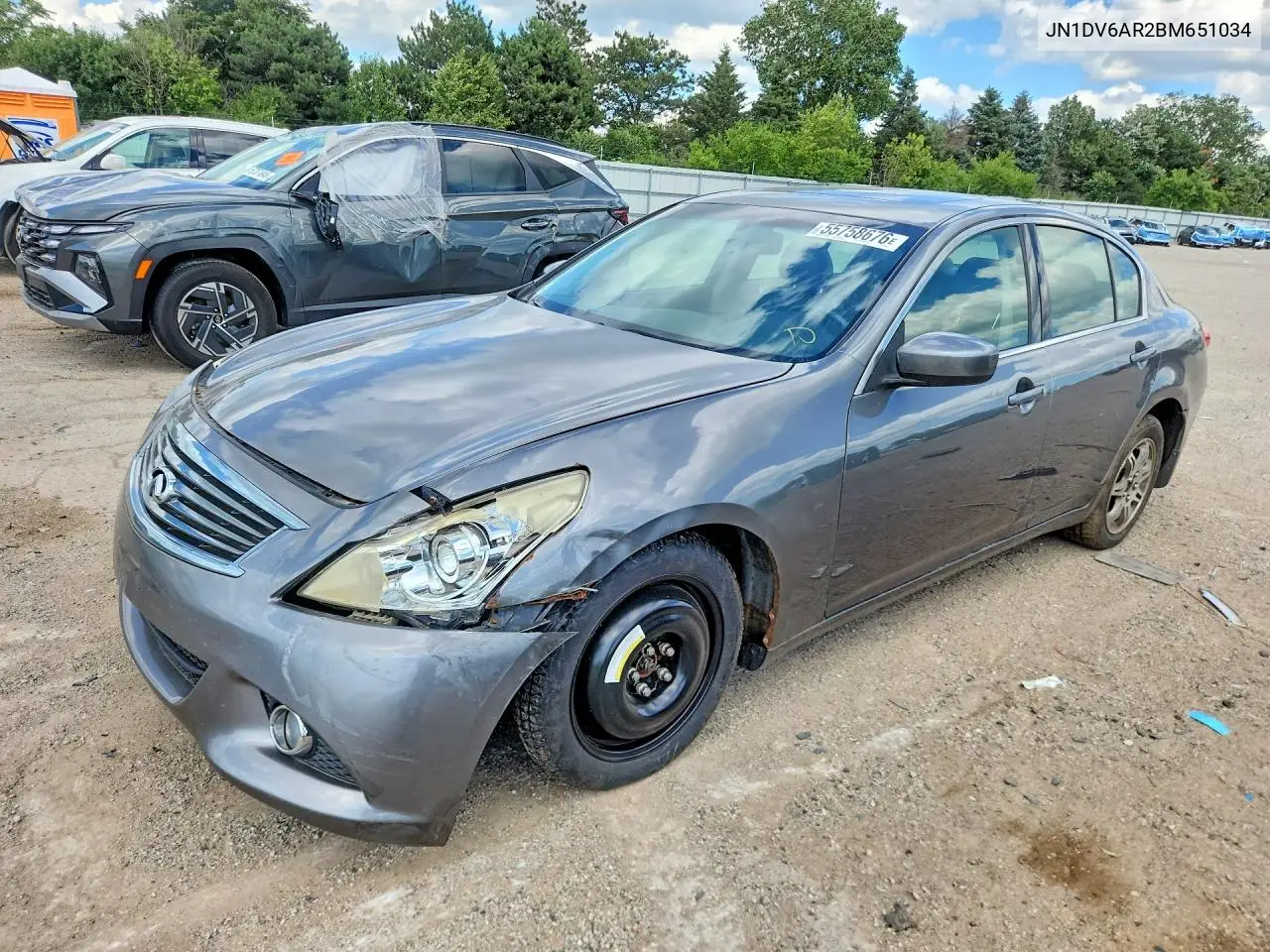 2011 Infiniti G25 Sedan X VIN: JN1DV6AR2BM651034 Lot: 55758676
