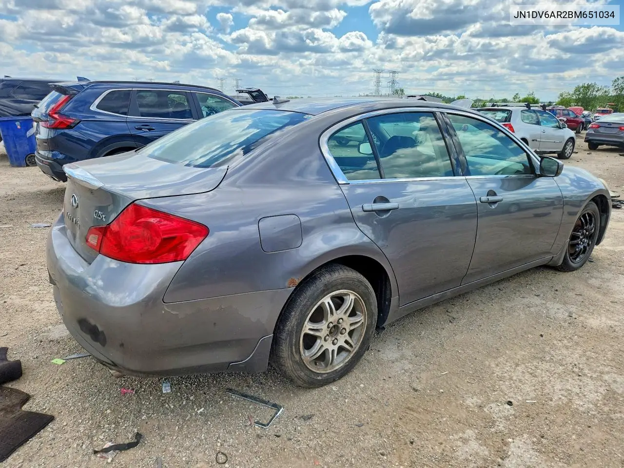 2011 Infiniti G25 Sedan X VIN: JN1DV6AR2BM651034 Lot: 55758676