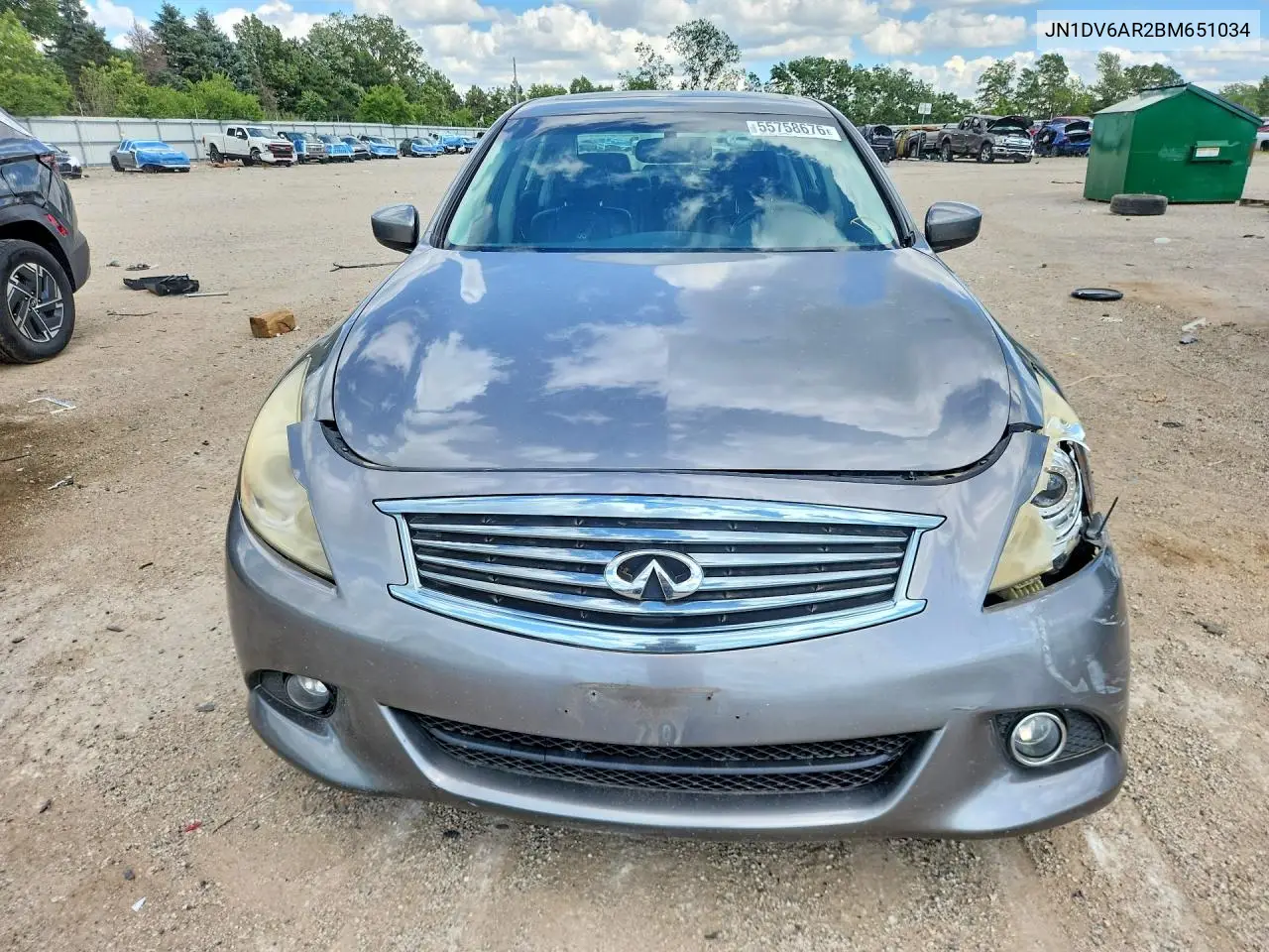 2011 Infiniti G25 Sedan X VIN: JN1DV6AR2BM651034 Lot: 55758676